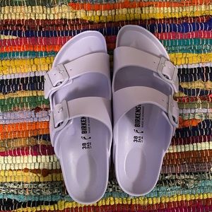 Birkenstock Arizona Essentials Slide Sandal- Lilac/Purple/Lavender